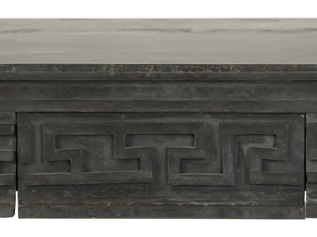 Rectangular Metal Charcoal End Table