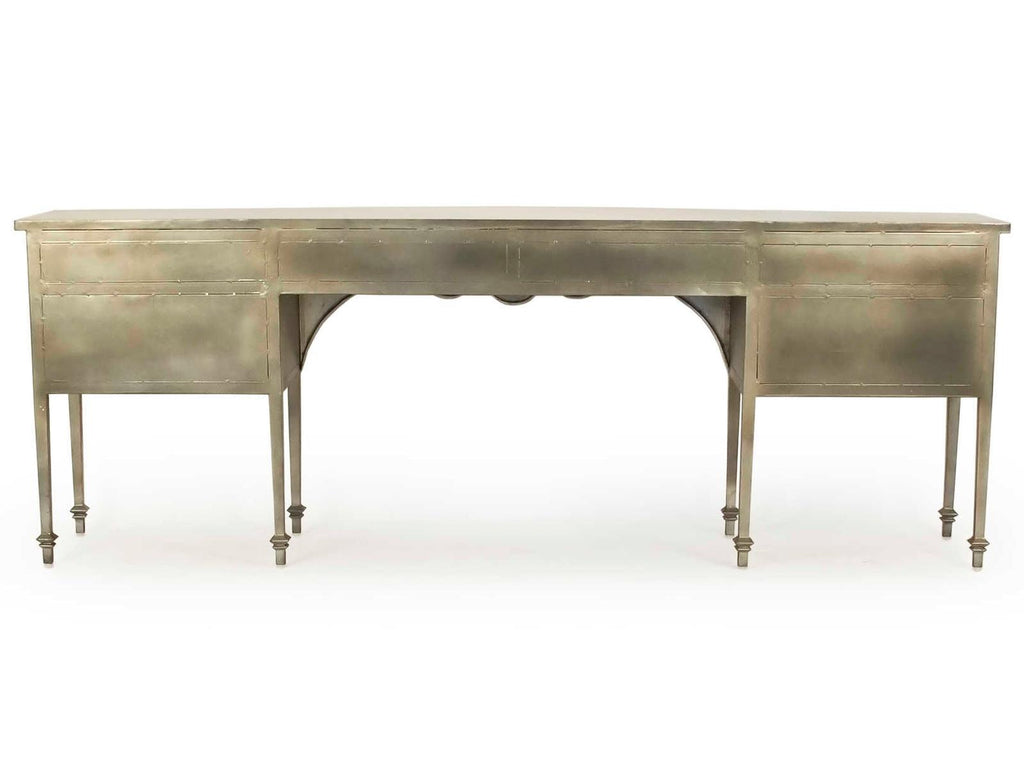 Gerard Rectangular Metal Console Table with Six Drawers in Antique Light Gold