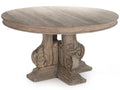 Adam 55-Inch Round Dining Table in Weathered Elm and Poplar