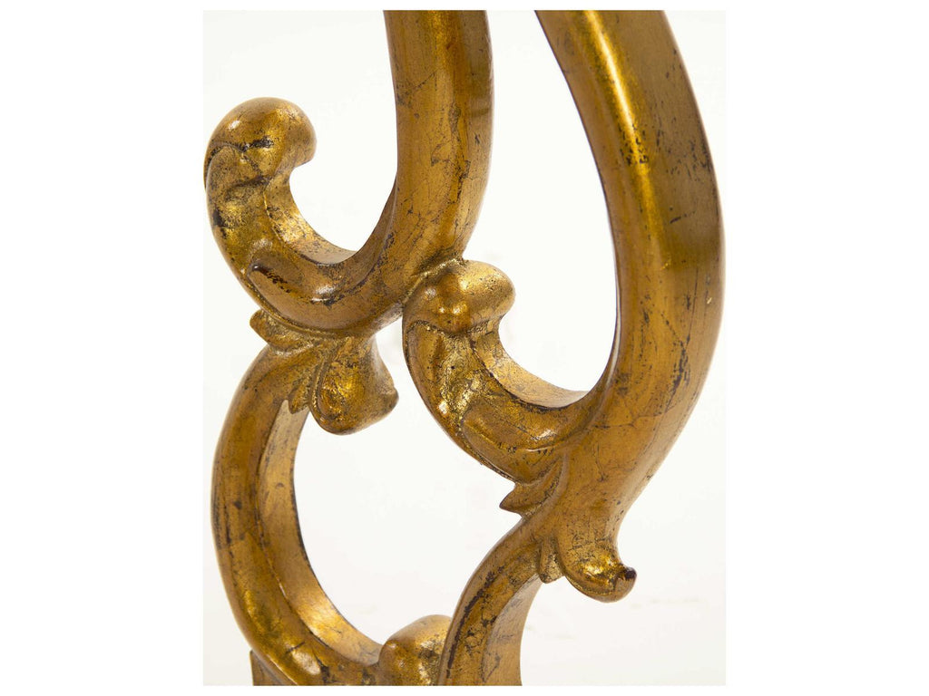 Emeline Rectangular Console Table in Off-White Marble and Gold Leaf