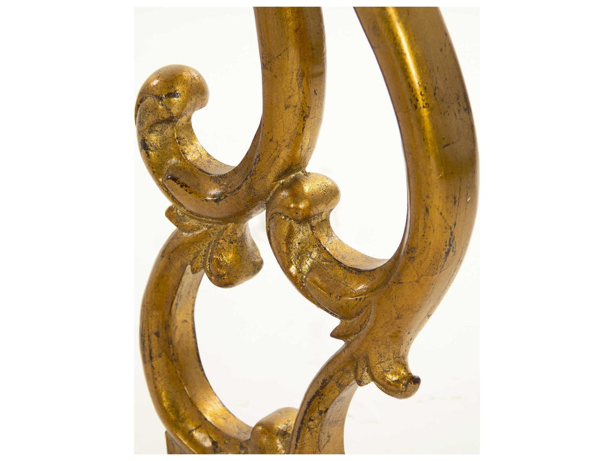 Emeline Rectangular Console Table in Off-White Marble and Gold Leaf