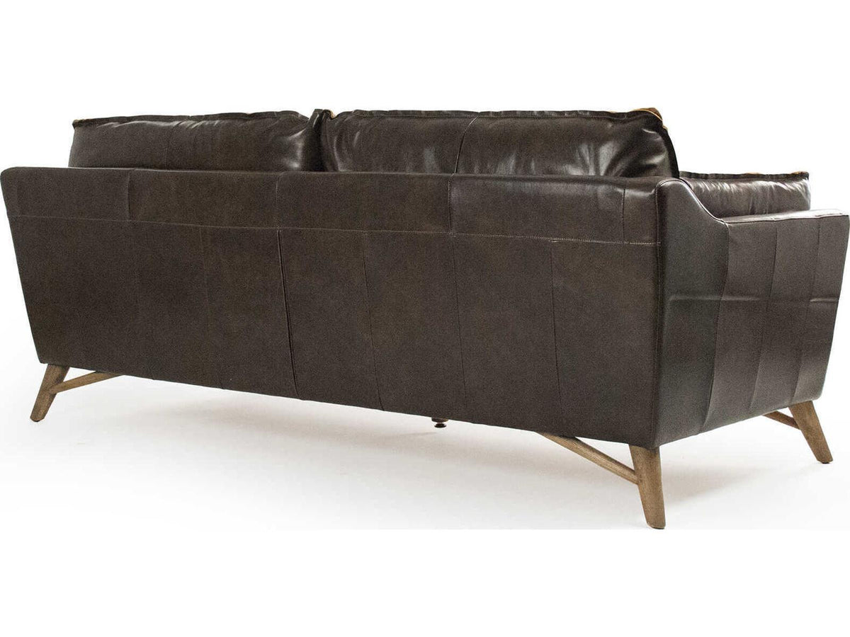 Juste 4-Seat Top-Grain Leather Sofa in Dark Brown