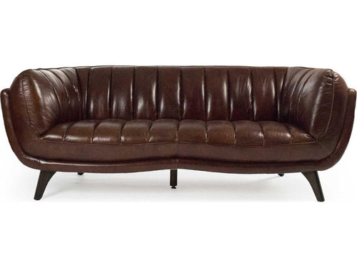 Brice 3-Seat Top Grain Leather Sofa in Brown