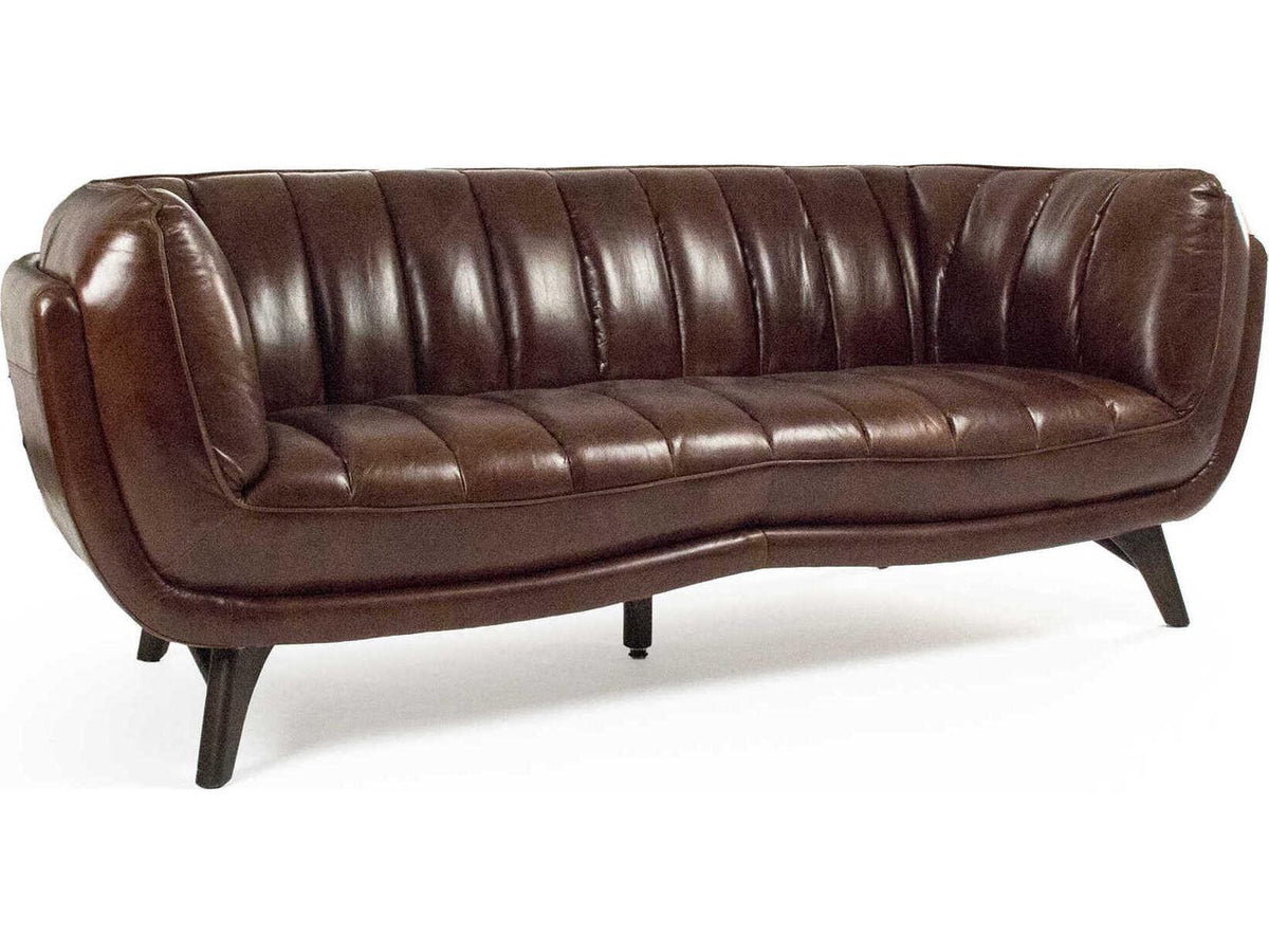Brice 3-Seat Top Grain Leather Sofa in Brown
