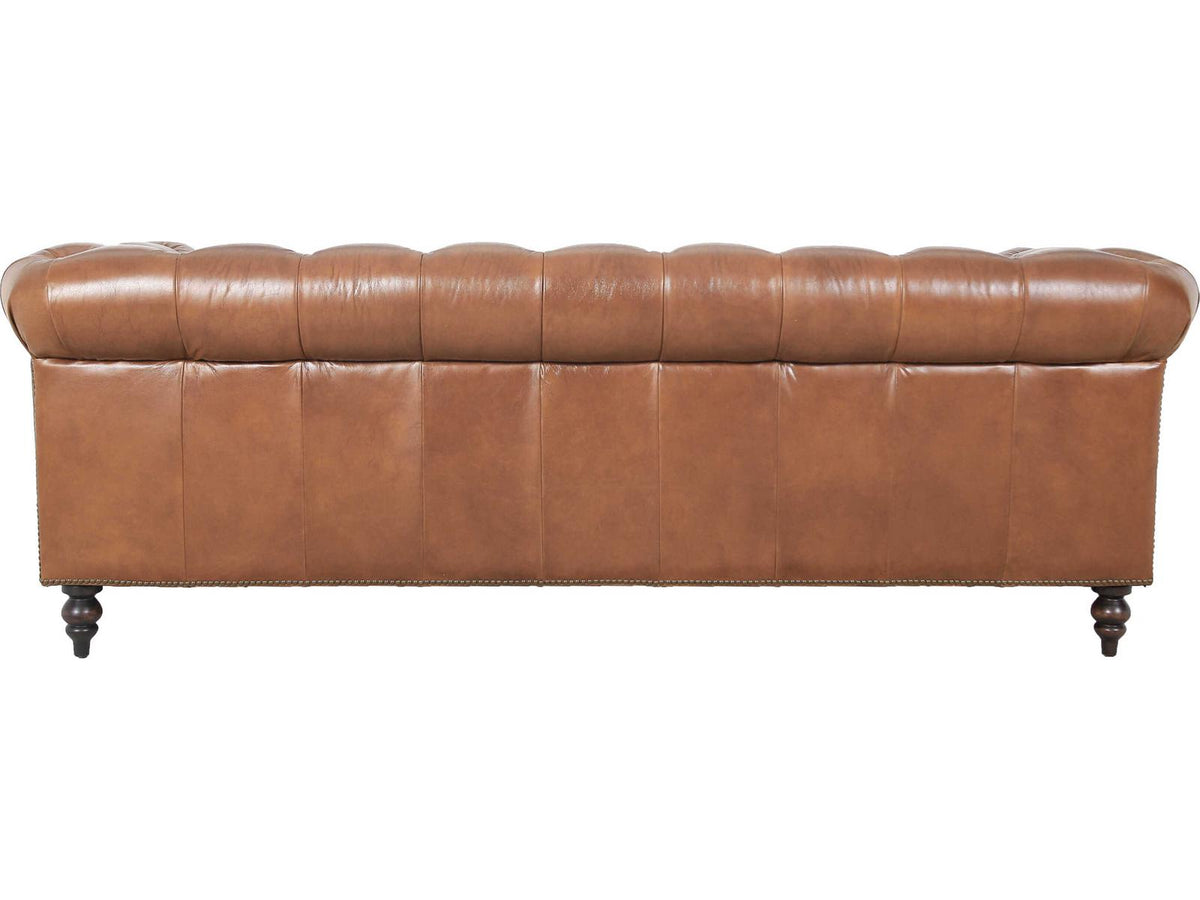 Arthur 3-Seat Top-Grain Leather Chesterfield Sofa in Brown