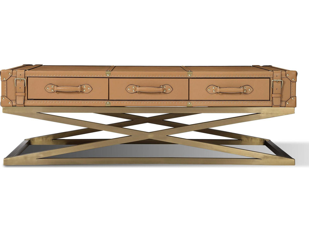 Carlo Rectangular Metal Brown Coffee Table