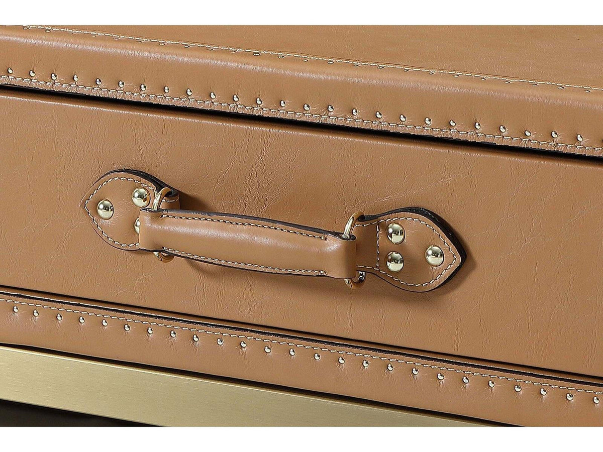 Carlo Rectangular Metal Brown Coffee Table