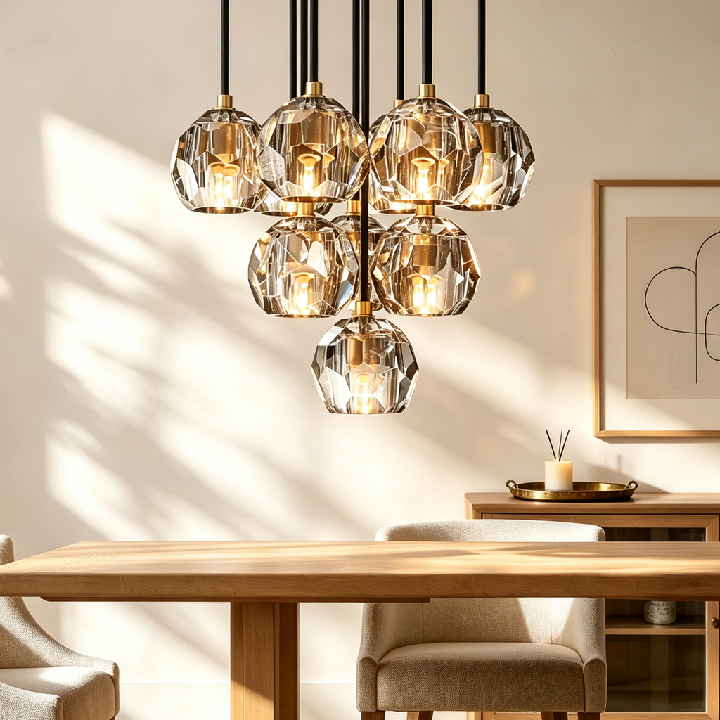Boule De Crystal Ball Cluster Chandelier D14"