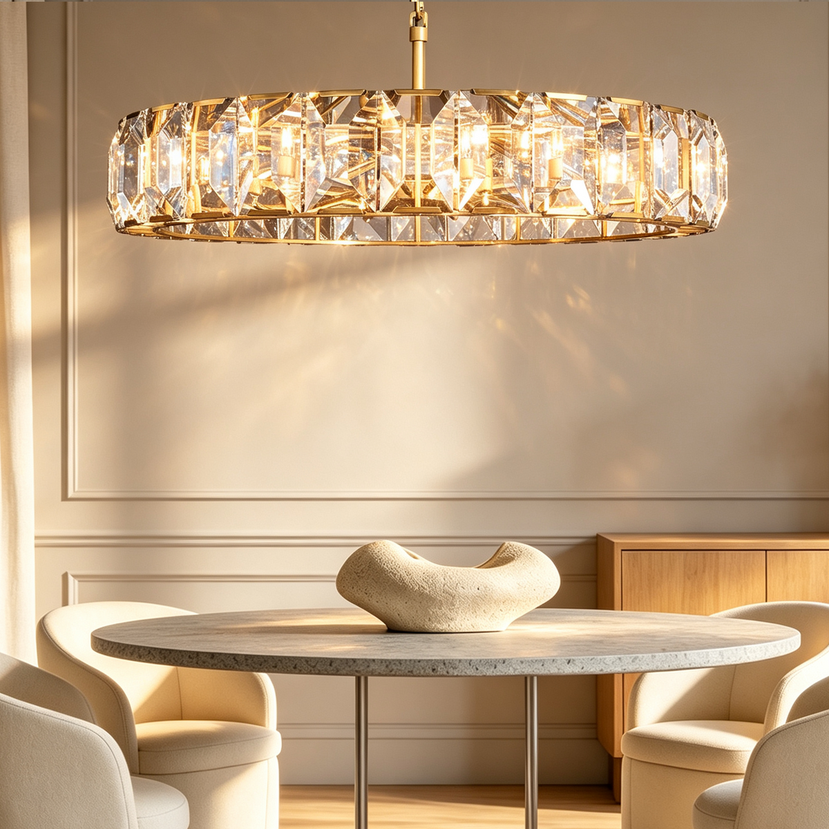 Harlow Crystal Round Chandelier 60"