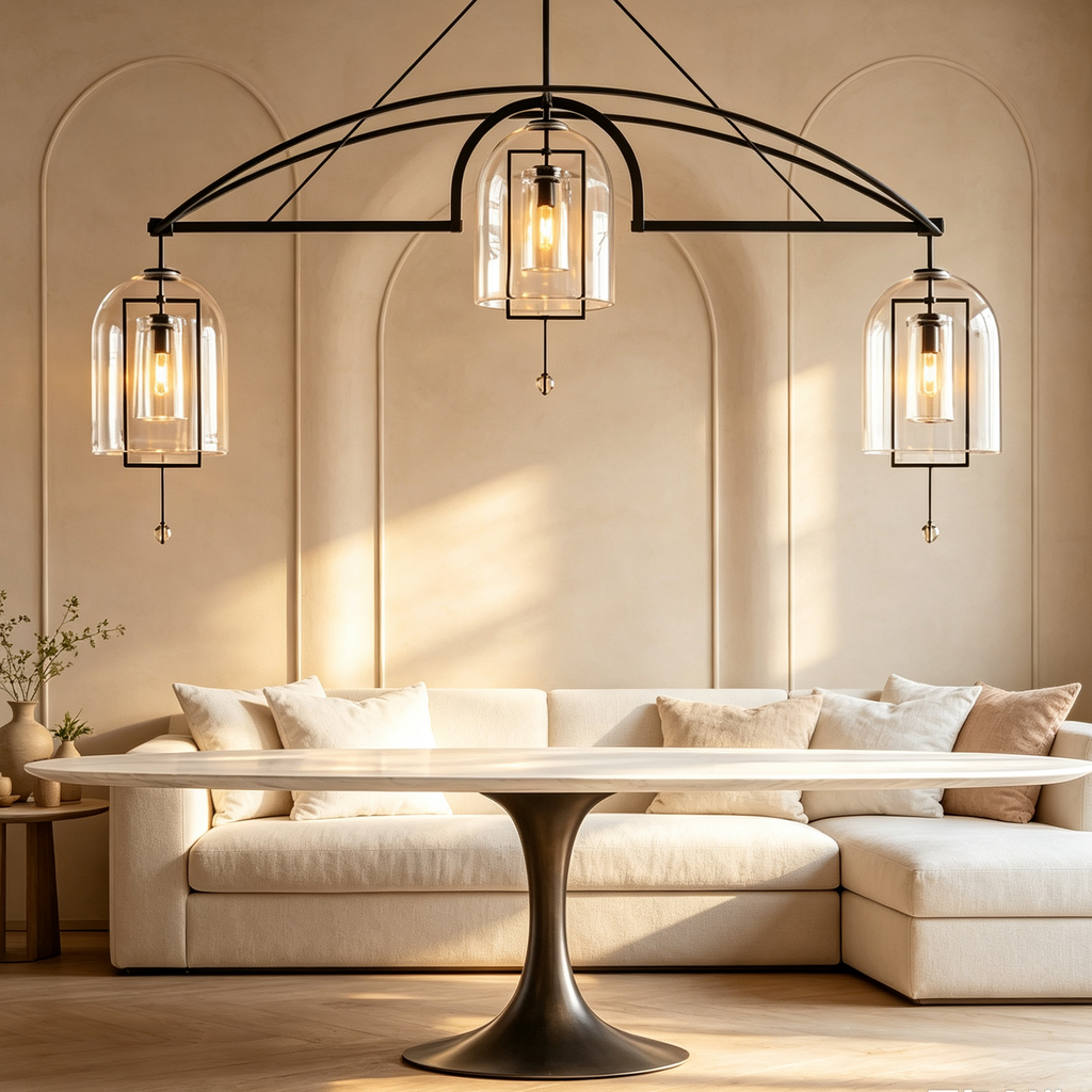 Fulcrum Linear Chandelier 85" For Living Room