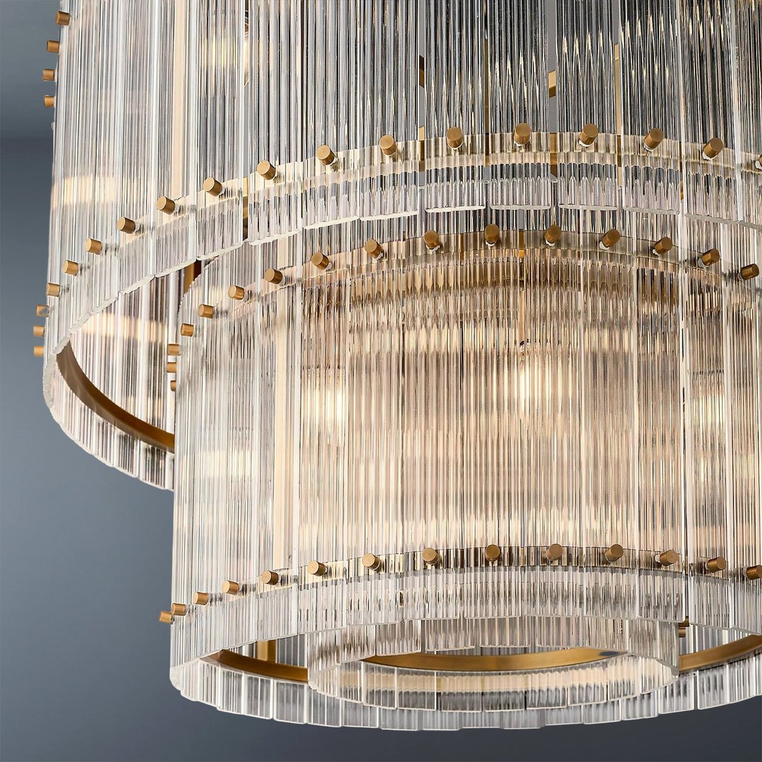 Modern San Marco Cake Two-Tier Round Luxury Chandelier 60"