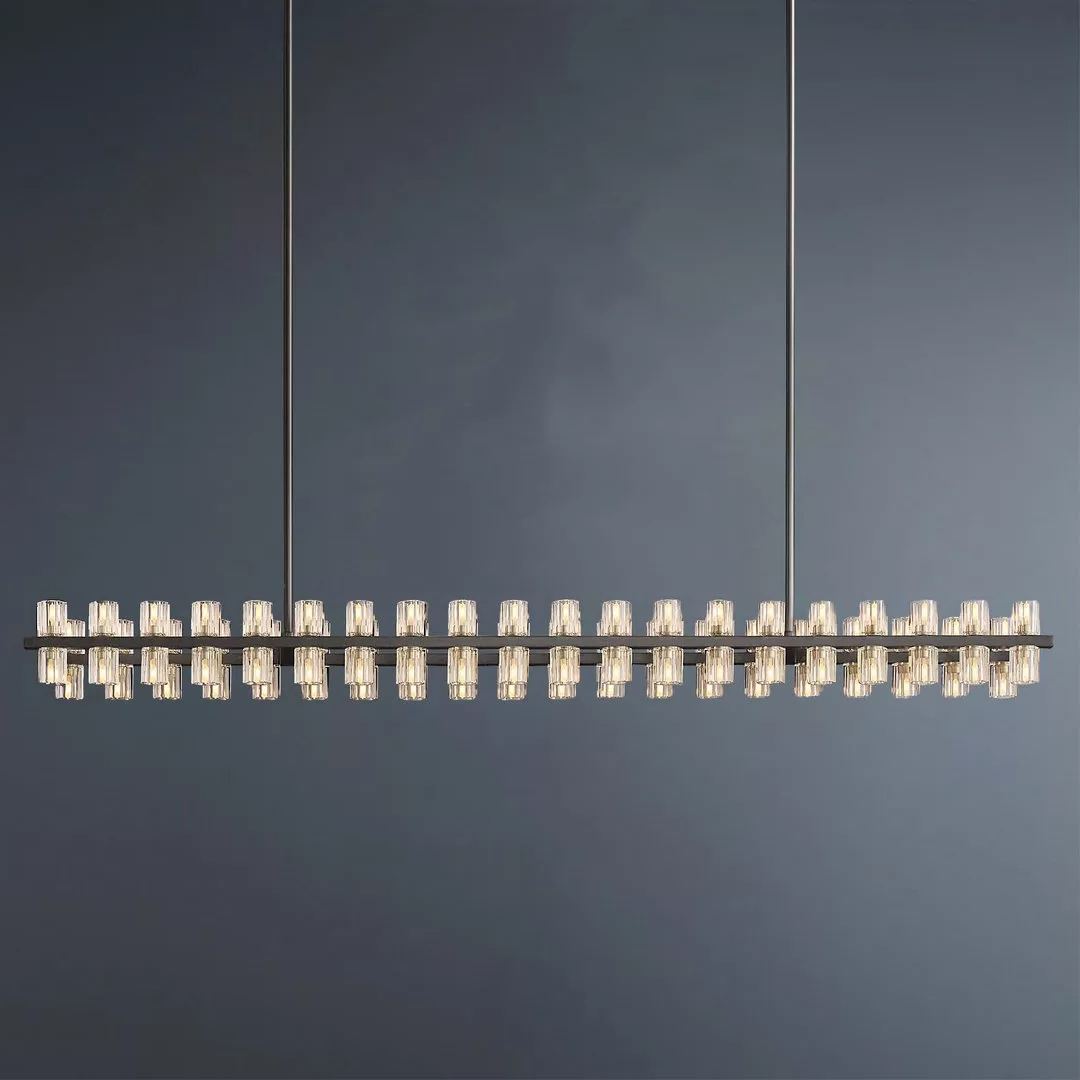 Arcachon Wine Glasses Led Rectangular Crystal  Chandelier 72"