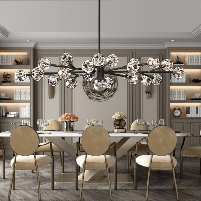Boule De  Crystal Clear Chandelier 72"
