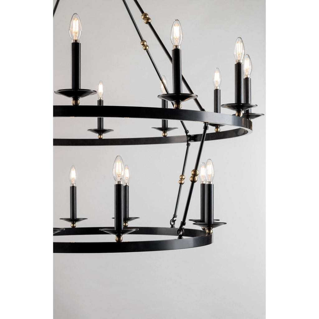 Allendale 28-Light Chandelier in Polished Nickel 58L x 58W x 40.75H