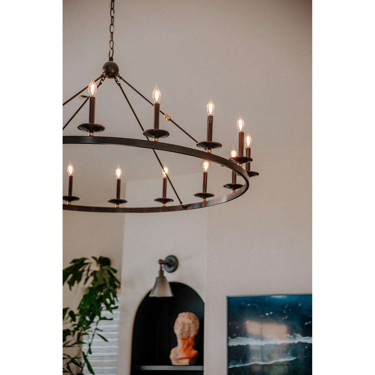 Allendale 16-Light Chandelier in Aged Old Bronze 58L x 58W x 27.25H