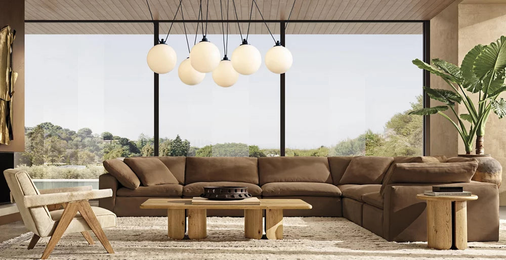 Adjustable Milk Glass Cable Chandelier