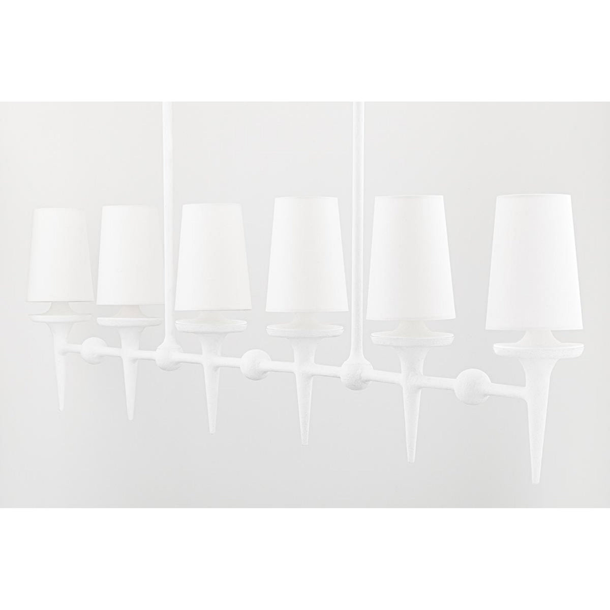 Torch 8-Light Chandelier in White Plaster 48L x 48W x 30.5H