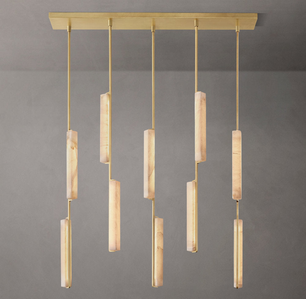 Alabaster Prism Beam LED Chandelier