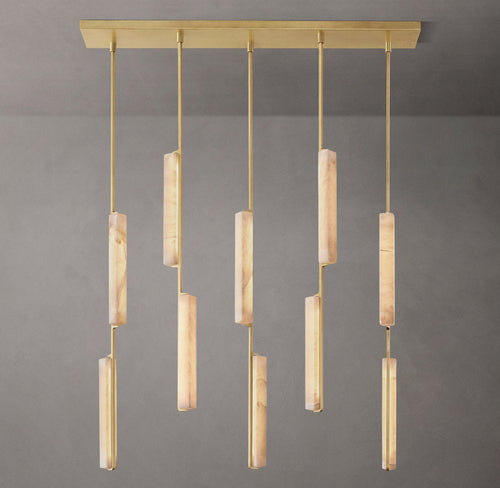 Alabaster Prism Beam LED Chandelier