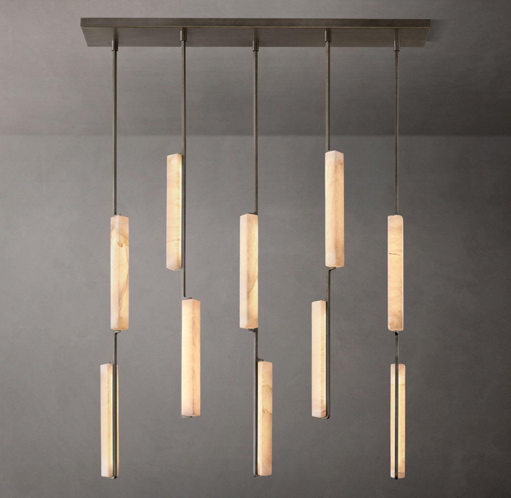 Alabaster Prism Beam LED Chandelier