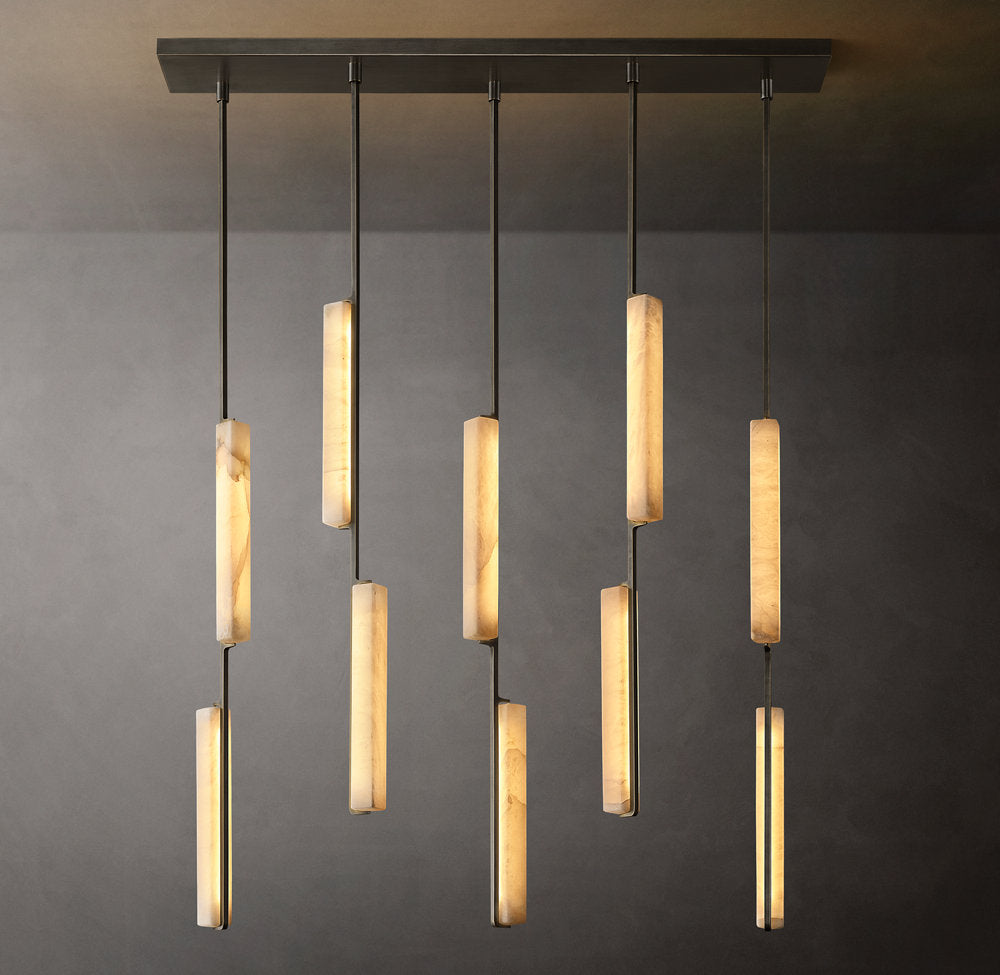 Alabaster Prism Beam LED Chandelier