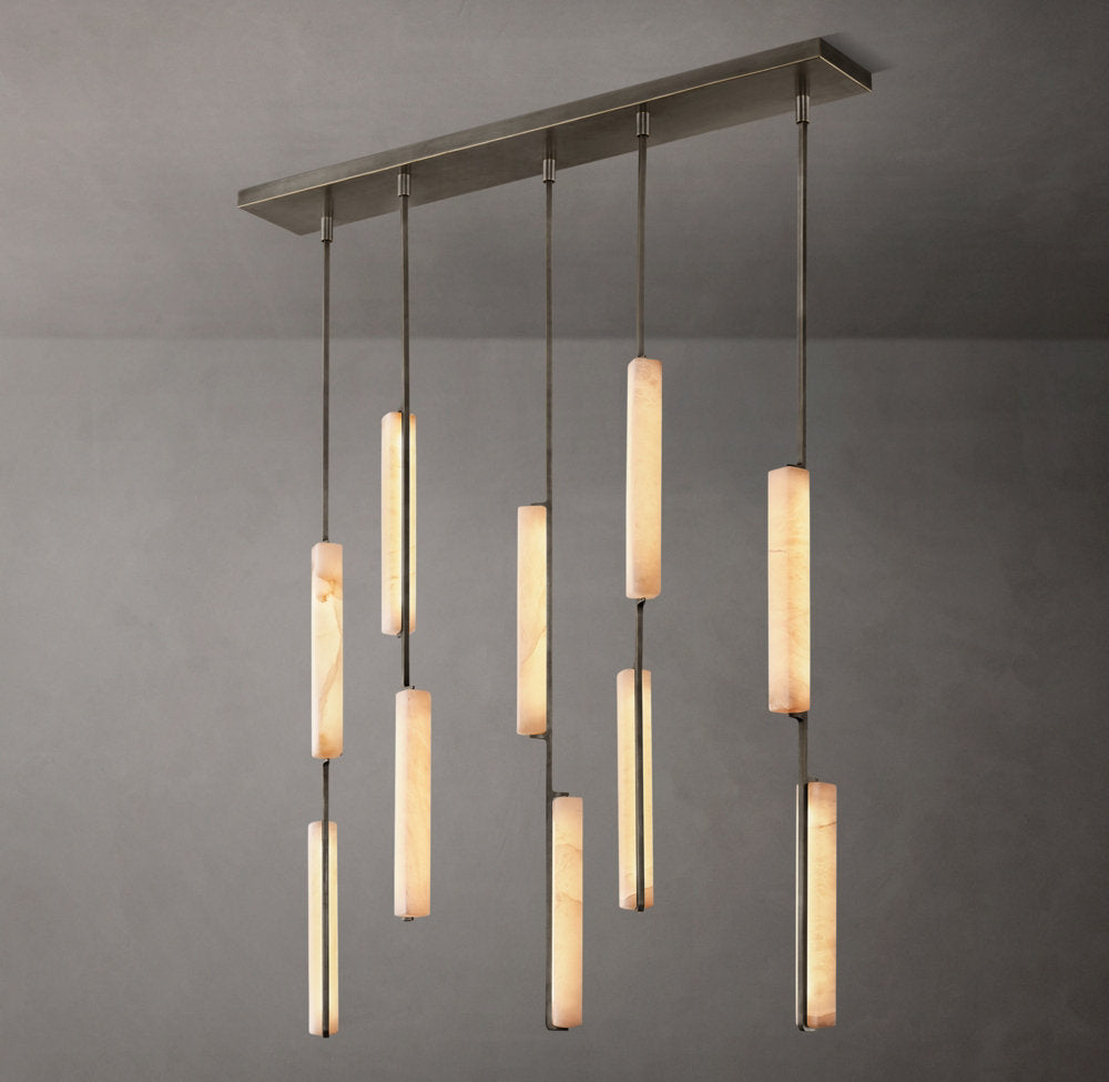 Alabaster Prism Beam LED Chandelier