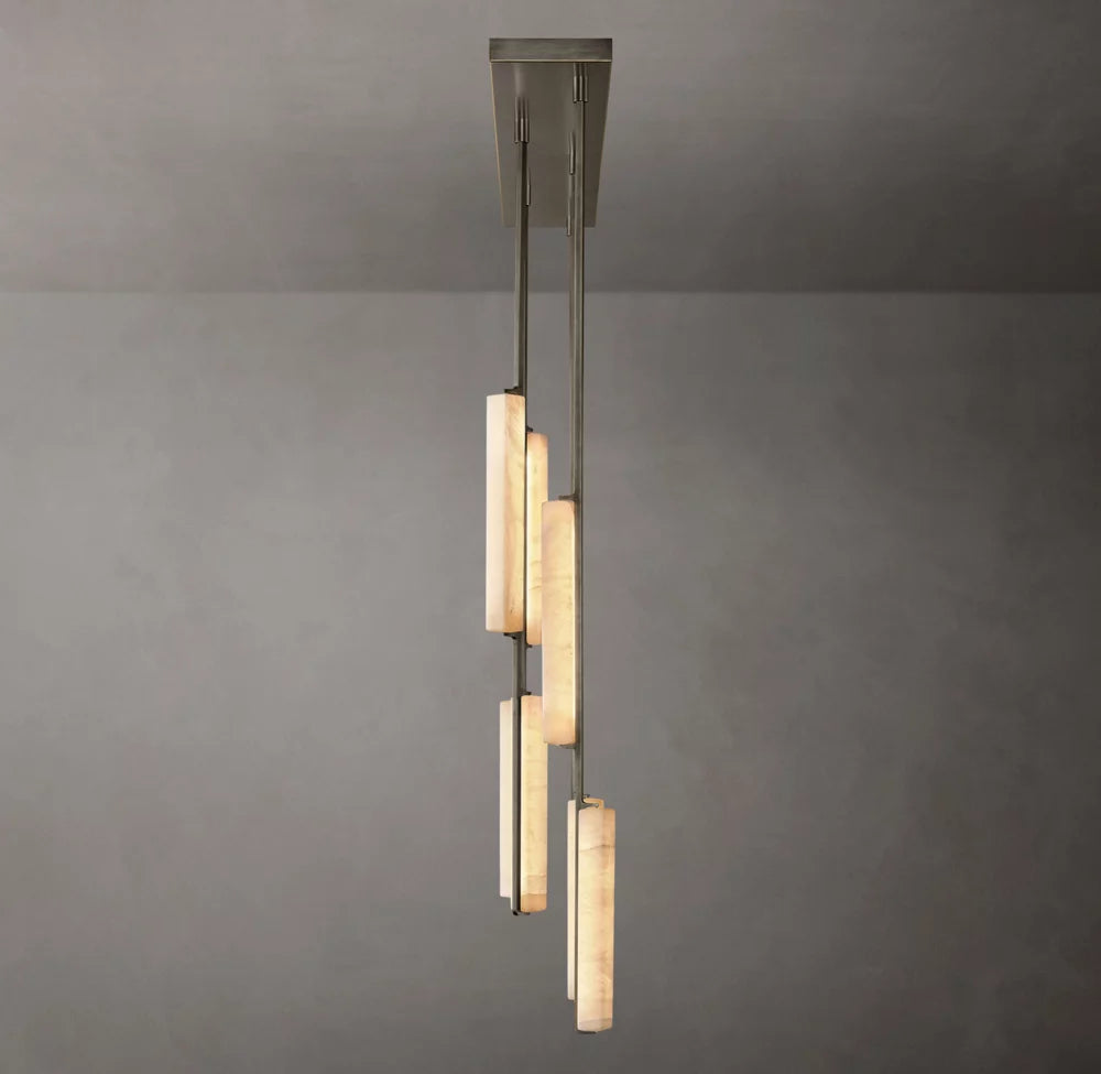 Alabaster Prism Beam LED Chandelier