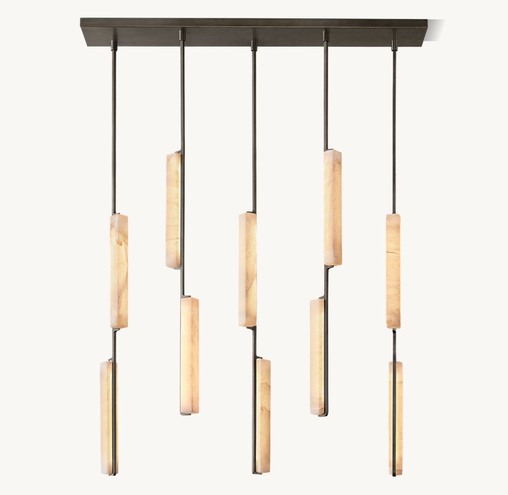 Alabaster Prism Beam LED Chandelier