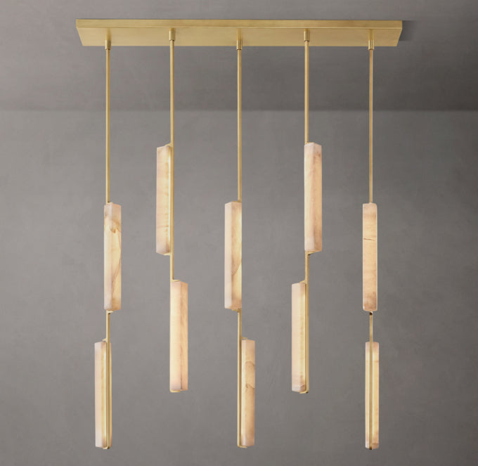 Alabaster Prism Beam LED Chandelier