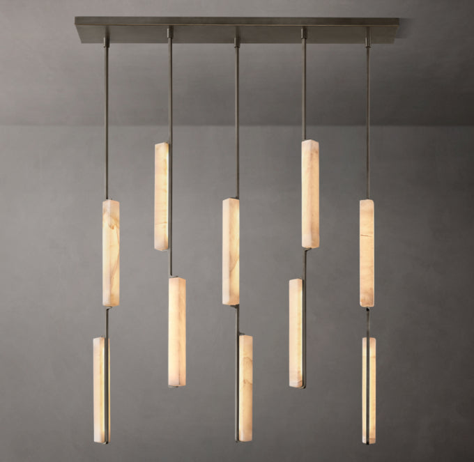 Alabaster Prism Beam LED Chandelier