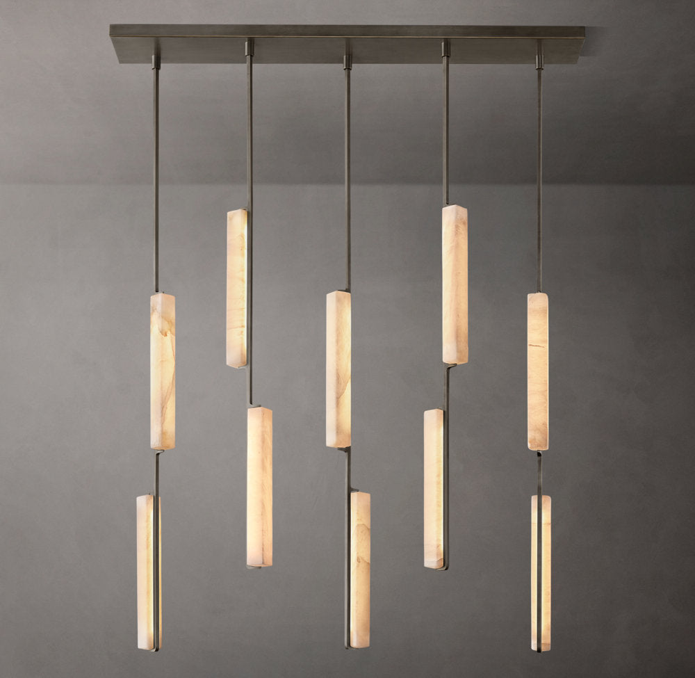 Alabaster Prism Beam LED Chandelier