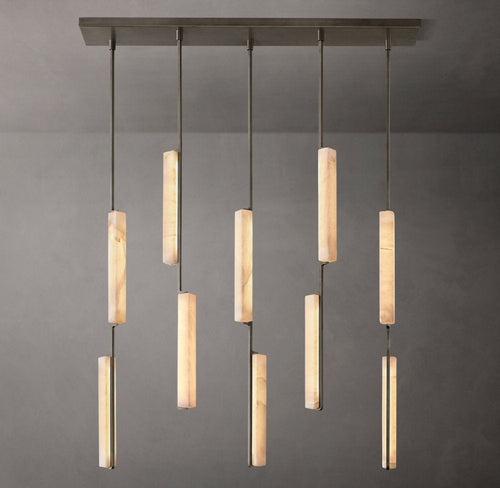 Alabaster Prism Beam LED Chandelier