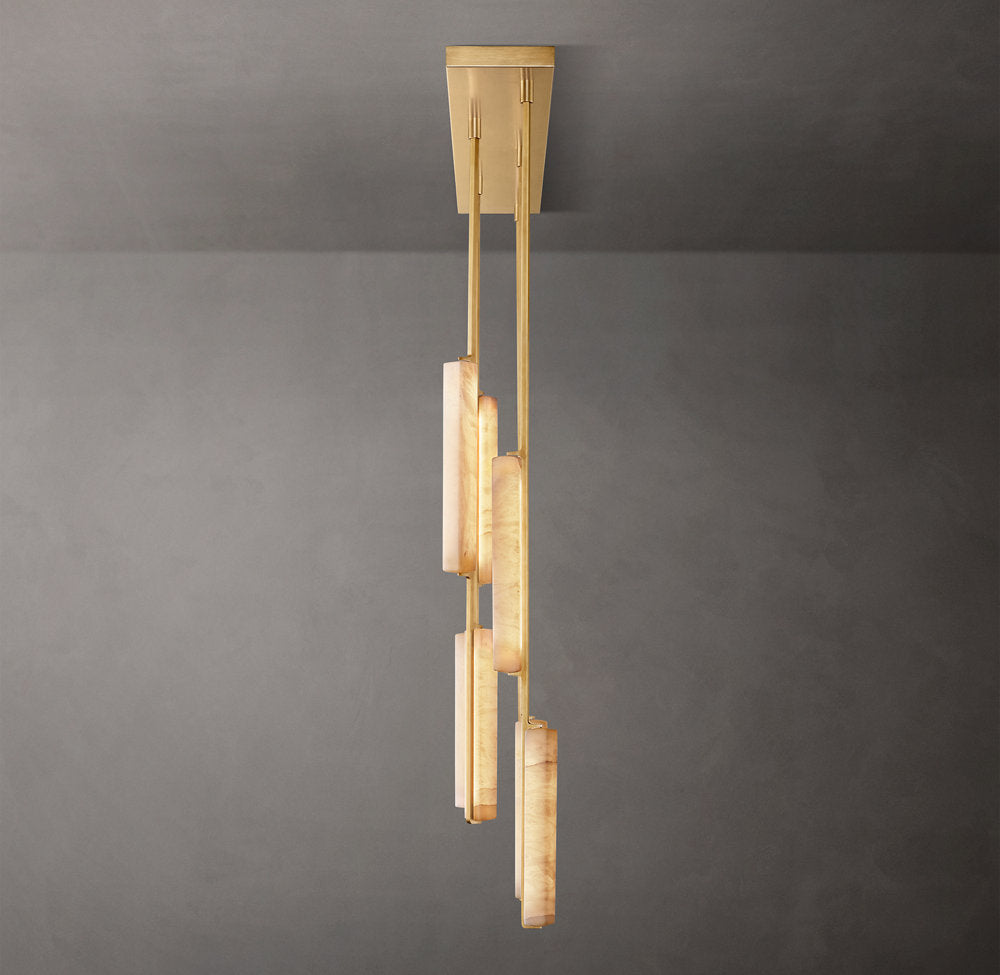 Alabaster Prism Beam LED Chandelier