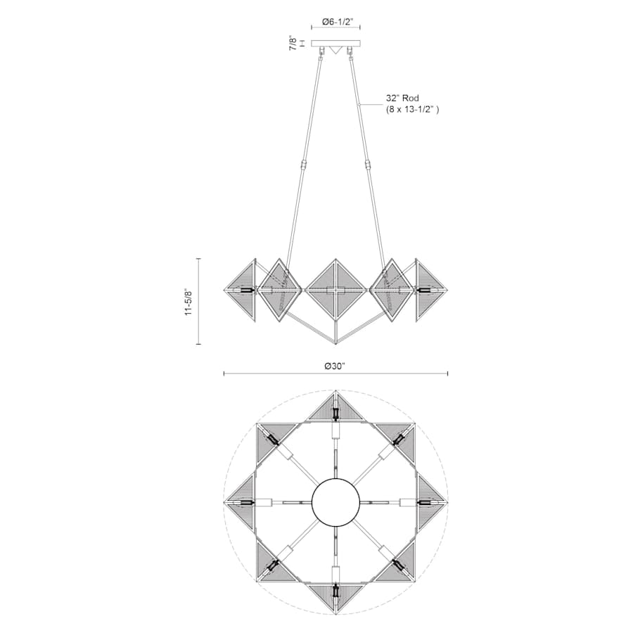 Alora Lighting Cairo 6 Light 30" Wide Chandelier