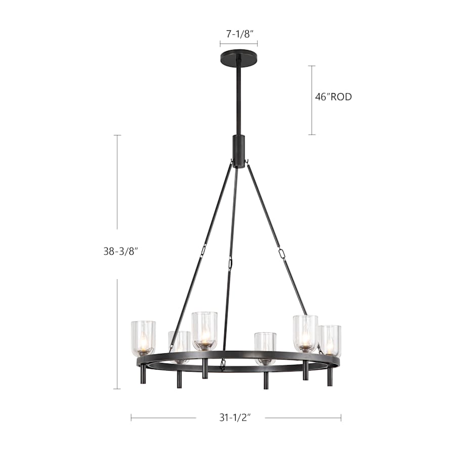 Alora Lighting Lucian 6 Light 32" Wide Ring Chandelier