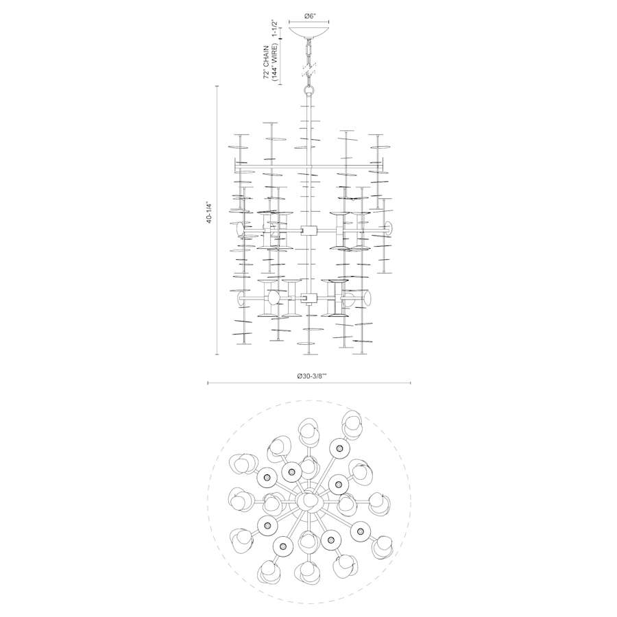 Alora Lighting Yukari 6 Light 31" Wide Chandelier