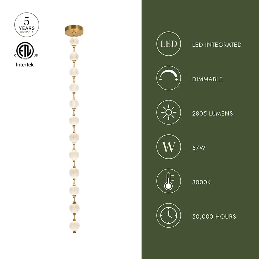 Alora Lighting Marni 86" Wide 3000K LED Linear Pendant