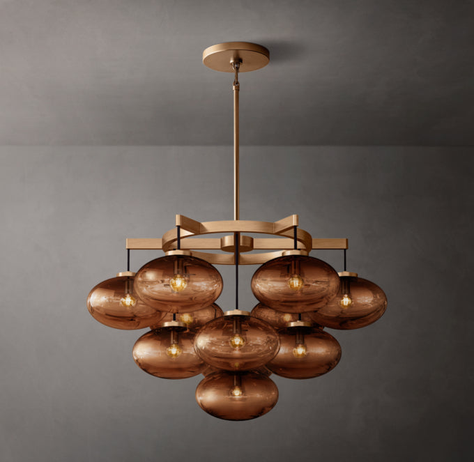 Amber Globe Cascade Chandelier