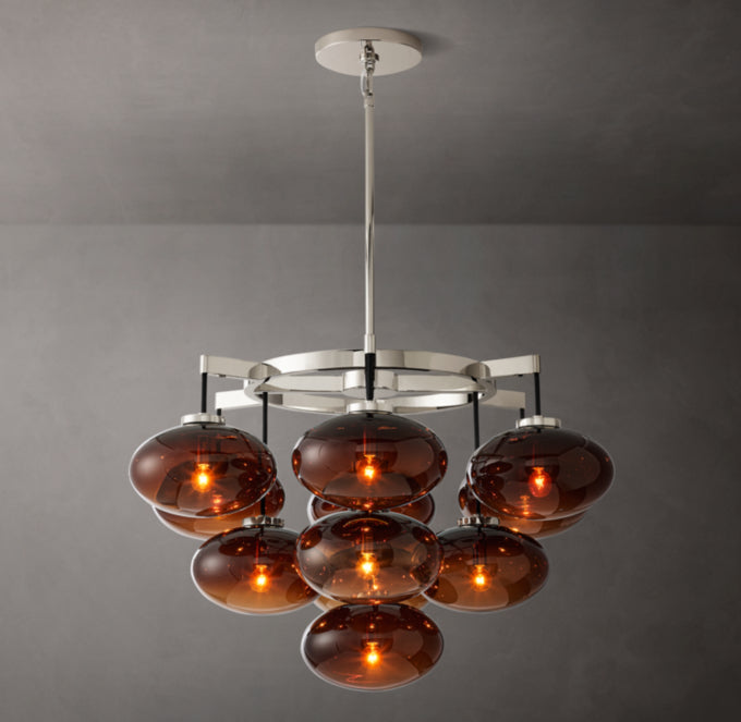 Amber Globe Cascade Chandelier