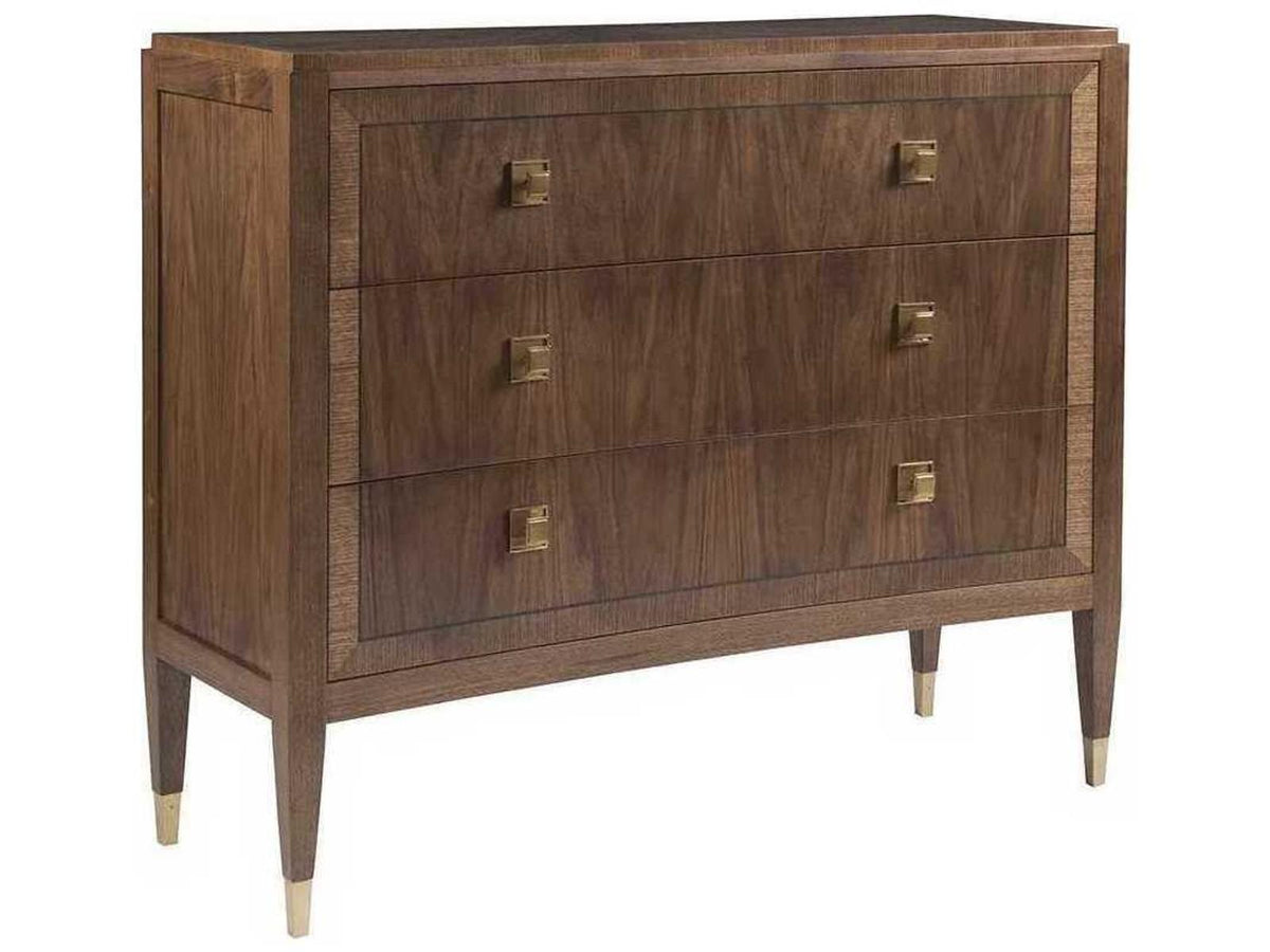 Chiavari 3-Drawers Brown Mahogany Wood Dresser