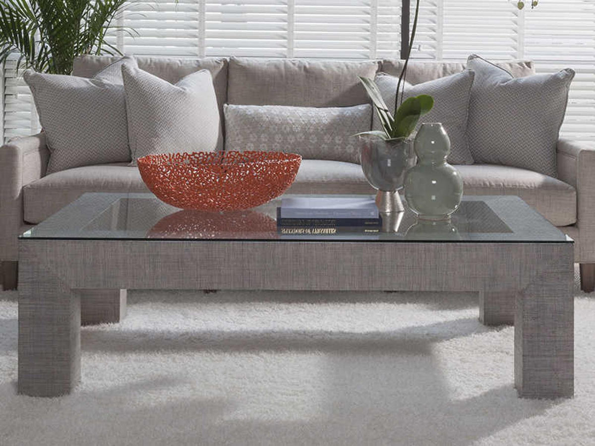 Precept Rectangular Glass Light Gray Cocktail Table