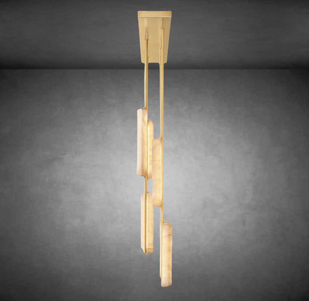 Aerie Alabaster Linear Chandelier 54"