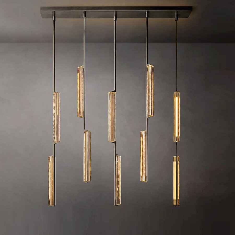 Aerie Crystal Linear Chandelier 54″