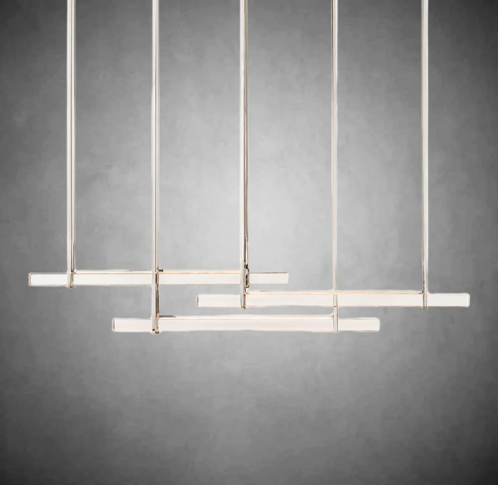 Aerie Crystal Triple Bar Linear Chandelier 60" 72"