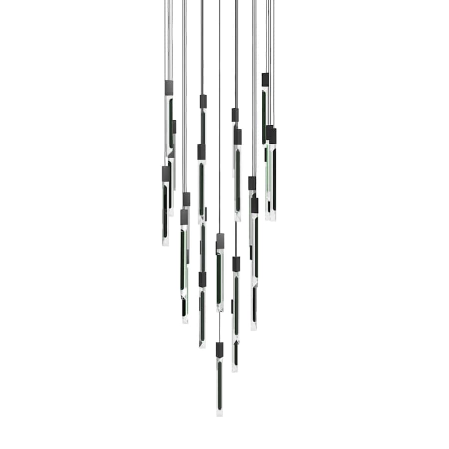 Avenue Lighting Alpine 31 Light 36" Wide LED Multi Light Pendant with Marbleized Crystal Shades