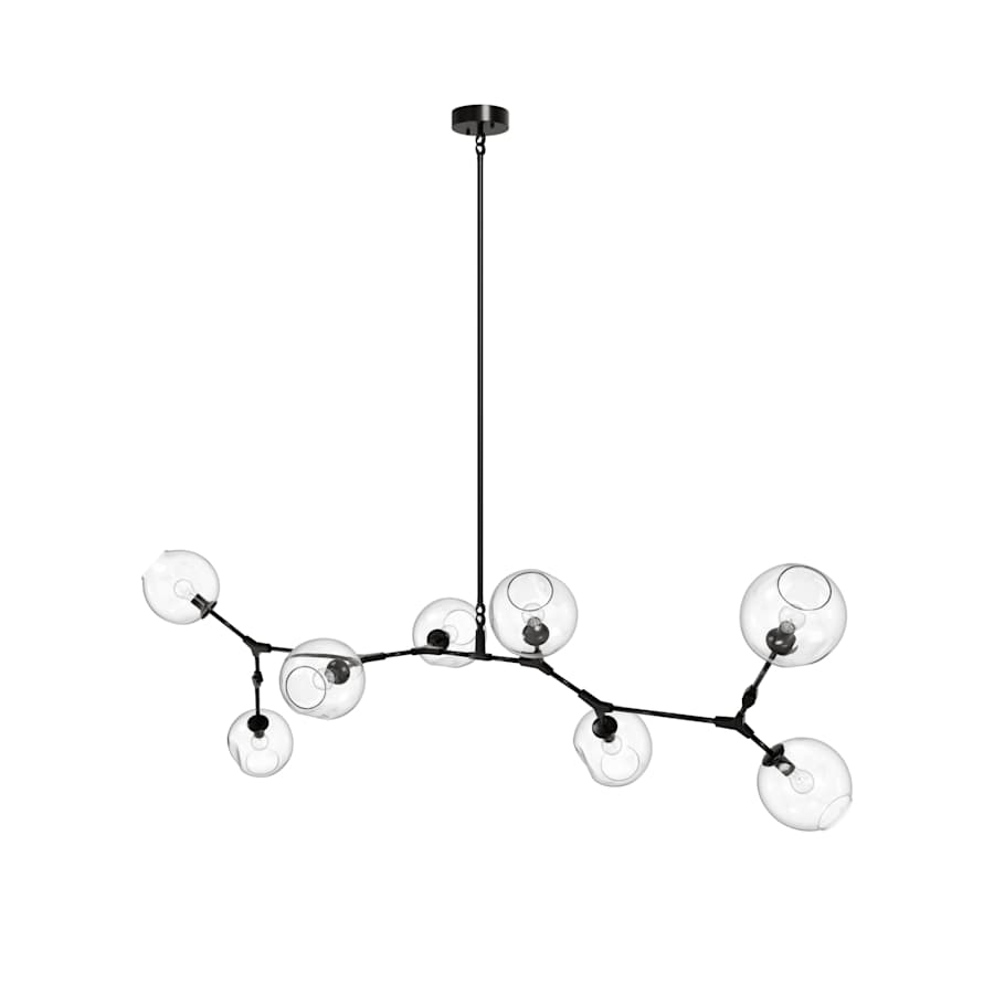 Avenue Lighting Fairfax Ave. 8 Light 78" Wide Abstract Chandelier with Hand-Blown Glass Shades