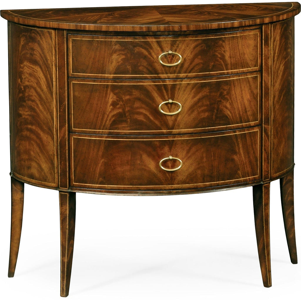 Jonathan Charles Biedermeier Style Mahogany Demilune Cabinet (494004-LAM)
