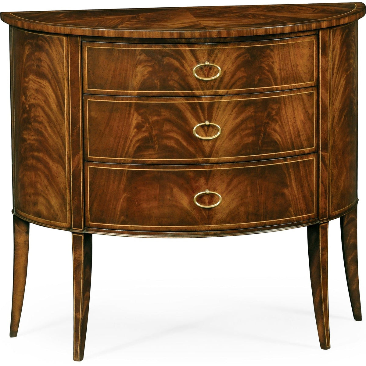 Jonathan Charles Biedermeier Style Mahogany Demilune Cabinet (494004-LAM)