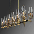 Chaillot Glass Brass Chandelier(Long) For Living Room