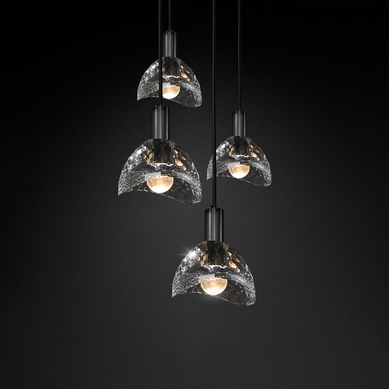 Dining Room Crystal Pendant Light Black